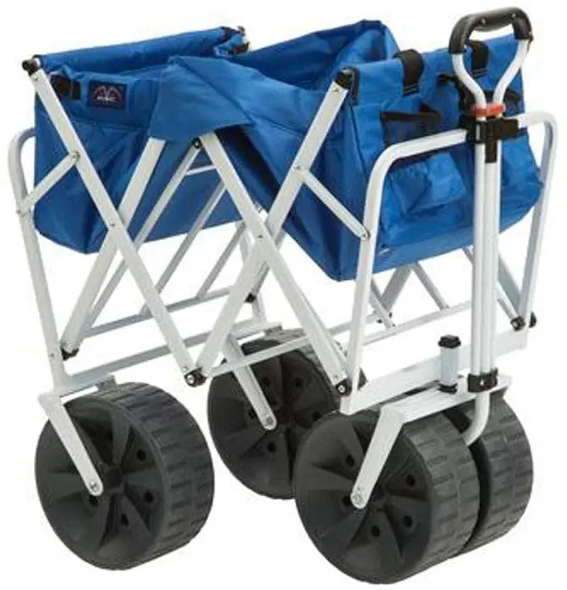 Mac Sports Heavy-Duty All-Terrain Folding Beach Wagon  Blue/Black Utility Cart
