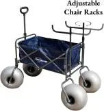 Heavy-Duty Beach Cart  13-Inch Balloon Tires, Built-in Chair Mounts & Included Air Pump
