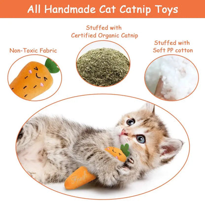 Brand Catnip-Infused Plush Interactive Cat Toys  5 Pack, Farm-Themed, Safe & Non-Toxic, for Active Play & Dental Health