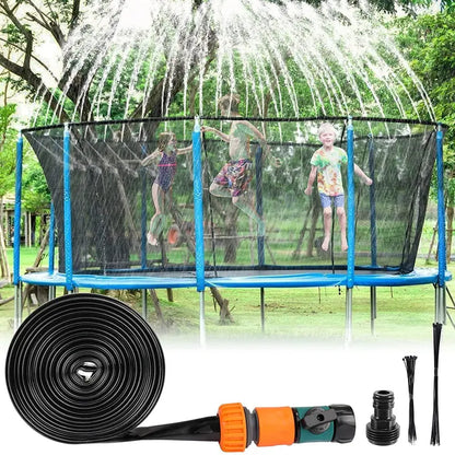 49FT Trampoline Sprinklers for Kids Outdoor Water Play Sprinklers Fun Summer Water Toys, Water Games Yard Toys Sprinklers Backyard Sprayer Water Park for Age 5+