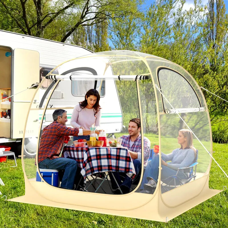 All-in-One Pop-Up Sports Tent  4.2 ft x 4.2 ft Weatherproof Pod with Stakes, Sandbag, Floor Mat & Wind Rope