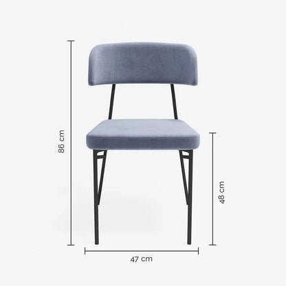 Lot de 2 chaises en velours bleu perle