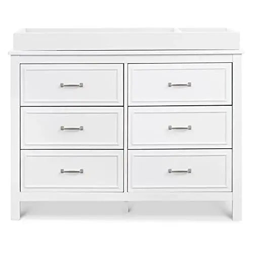 DaVinci Charlie 6-Drawer Double Dresser, White  Durable Pinewood, Versatile Design, Safety Features
