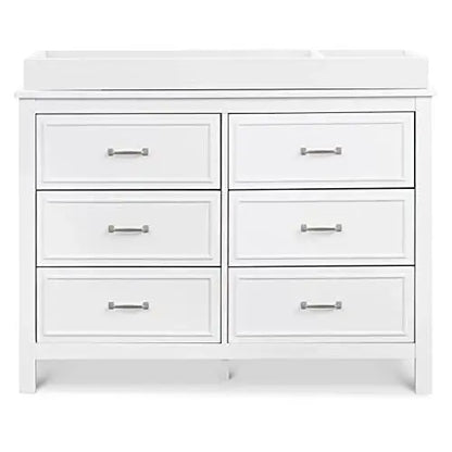 DaVinci Charlie 6-Drawer Double Dresser, White  Durable Pinewood, Versatile Design, Safety Features