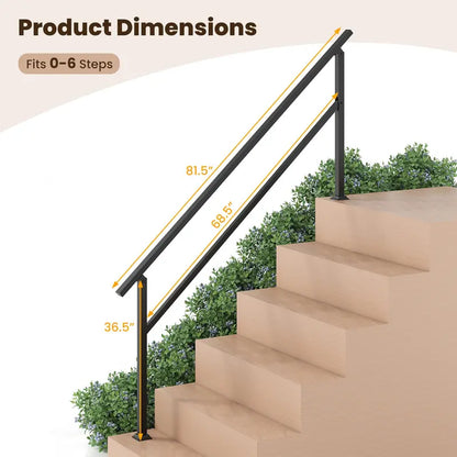 Adjustable Metal Handrail for Staircases with 06 Steps