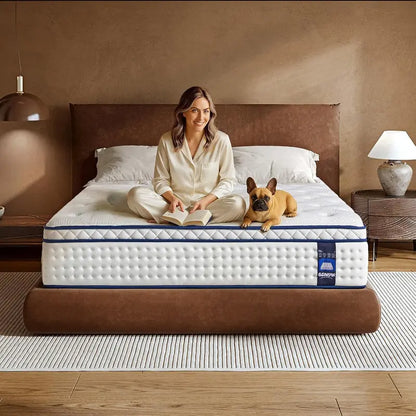 King-Size 14-Inch Hybrid Mattress  Medium-Firm Support with Layered Foam & Pocketed Coil System