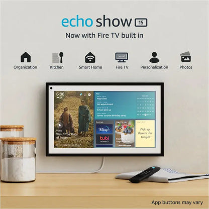 Amazon Echo Show 15 Smart Display 15.6″ with Alexa & Fire TV  Black