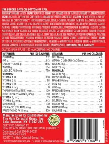 Earth’s Best Organic Infant Formula, Milk-Based with Iron, Sensitivity, 32 oz Powder