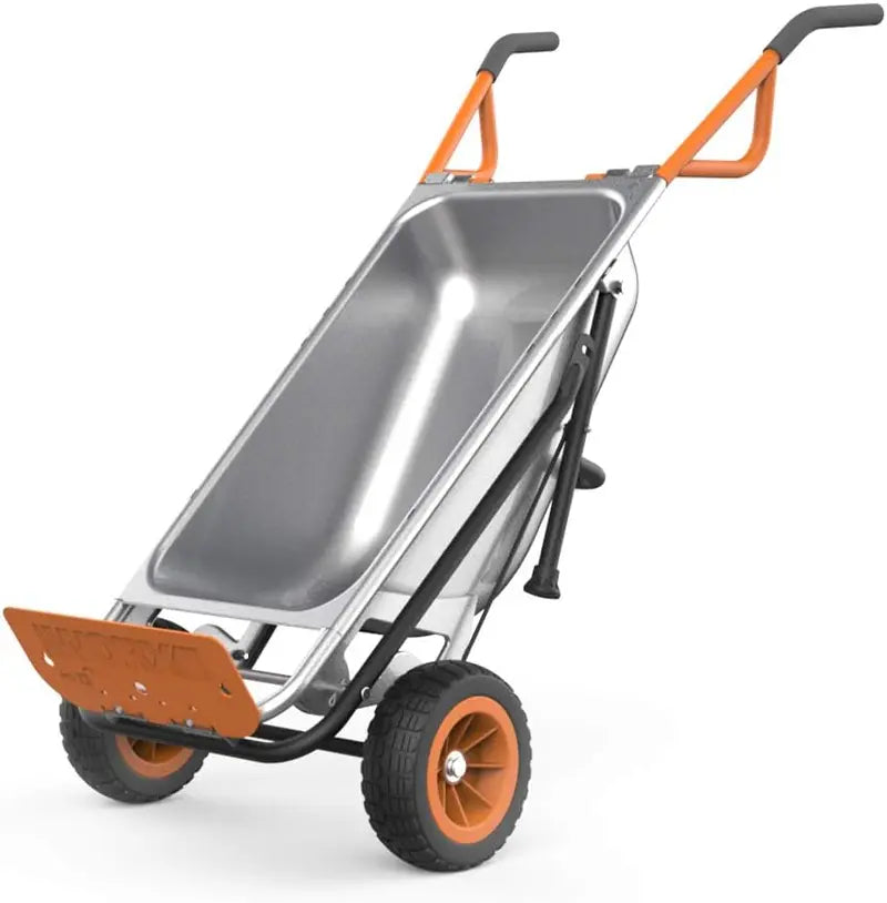 Worx 8-in-1 Aerocart Yard Cart, Heavy-Duty Wheelbarrow & Dolly, 300 lbs Capacity, All-Metal, Flat-Free Tires