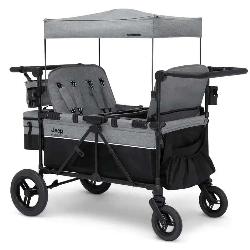 Delta Children Jeep Wrangler 4-Seat Stroller Wagon  Deluxe All-Terrain Pushcart