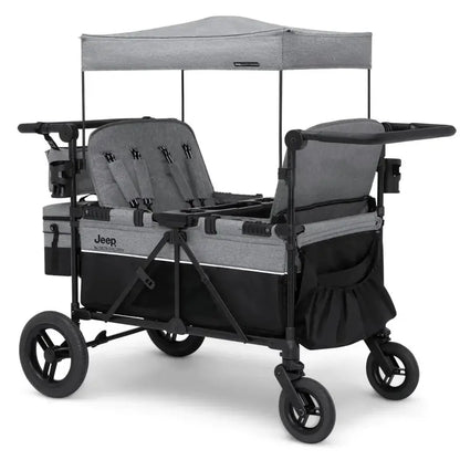 Delta Children Jeep Wrangler 4-Seat Stroller Wagon  Deluxe All-Terrain Pushcart