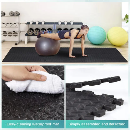 Yes4All Exercise EVA Mat, 120 Sq. Ft, Non-Slip, Durable, Easy Assembly, Home Gym Flooring