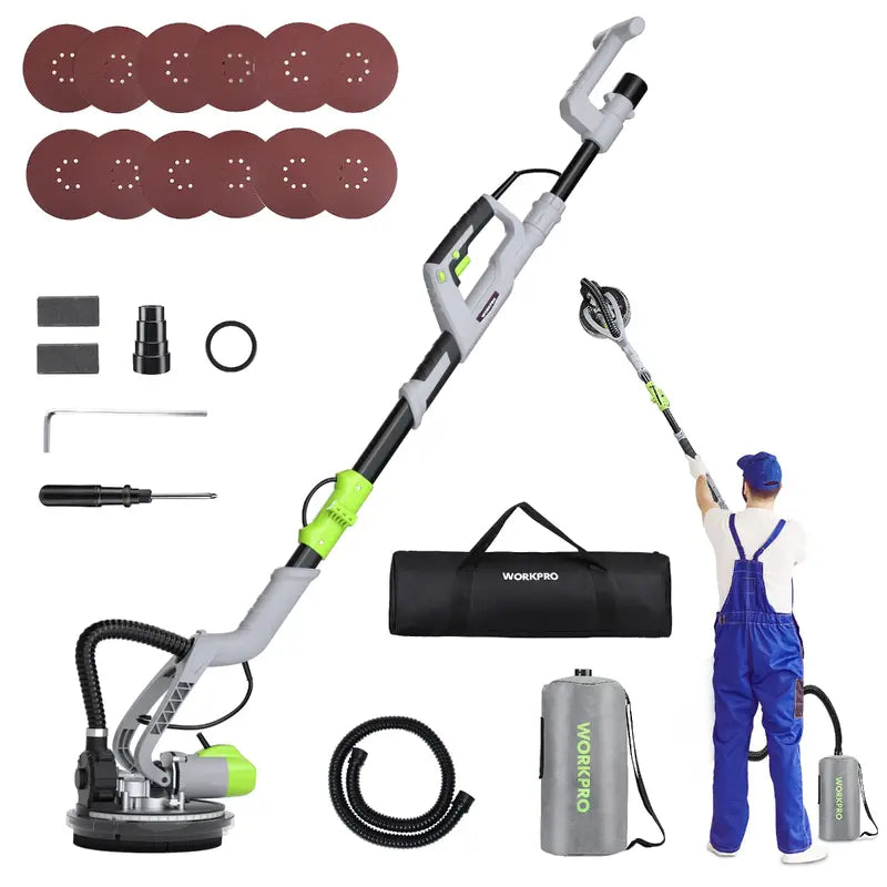 WORKPRO 720W Vacuum-Ready Drywall Sander  Dust-Reducing Electric Sanding System