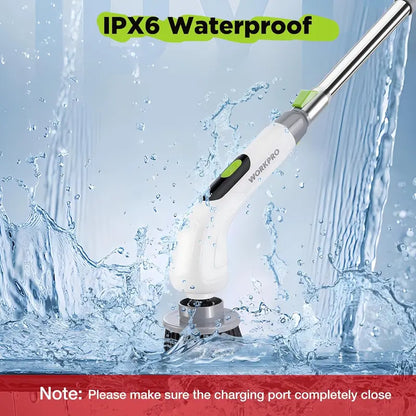WORKPRO Cordless Spin Scrubber with Adjustable Handle, 3 Power Levels, and 8 Interchangeable Brush Heads