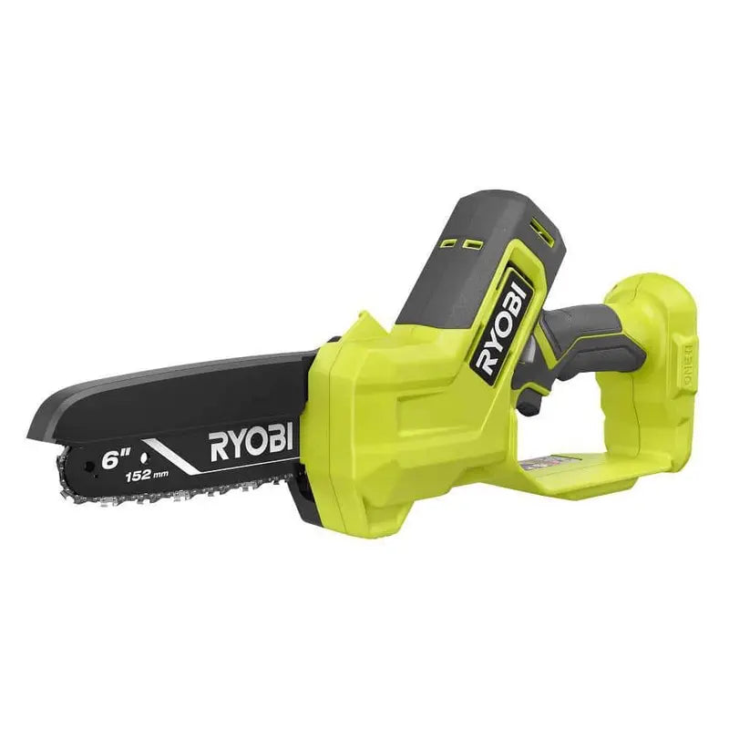 RYOBI ONE+ 18V 6″ Cordless Pruning Chainsaw Tool Only  Compact, Tool-less Tensioning, Oil-Free, 3-Year Warranty