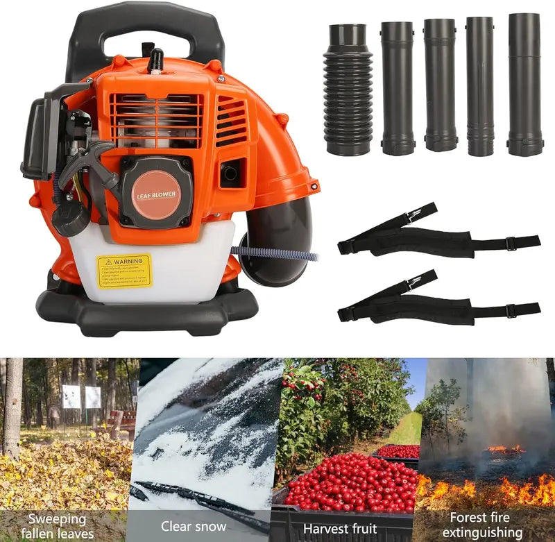 ZTGD Gas-Powered Backpack Leaf Blower  Air-Cooled, High-Performance Grass and Debris Remover