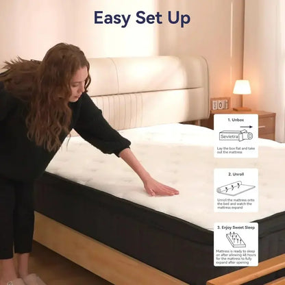 12-Inch Queen Hybrid Mattress  Premium Support with Memory Foam & Pocketed Coils