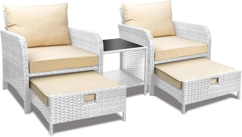 Leveleve 5-Piece Balcony Conversation Set  Compact Patio Furniture with Weather-Resistant Design
