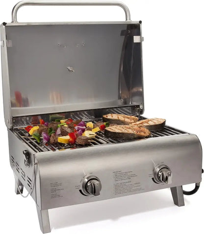 Cuisinart Chef’s Style Portable Propane Grill — 2-Burner, 20,000 BTU Outdoor Gas Grill