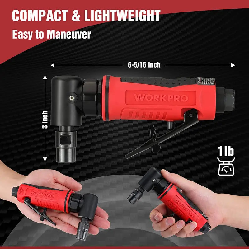 WORKPRO Pneumatic Air Angle Die Grinder  1/4-Inch Right-Angle Grinding Tool Kit