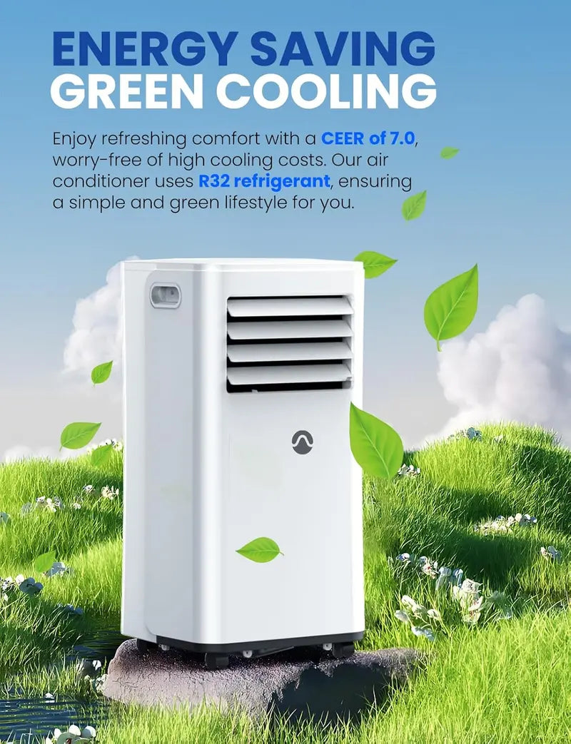 10,000 BTU 3-in-1 Portable Air Conditioner  Cools Up to 450 Sq Ft, Digital Display, Remote & Timer Included