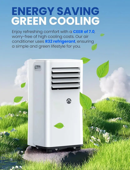 10,000 BTU 3-in-1 Portable Air Conditioner  Cools Up to 450 Sq Ft, Digital Display, Remote & Timer Included