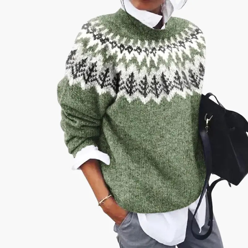 Women’s Round-Neck Ribbed-Knit Casual Sweater