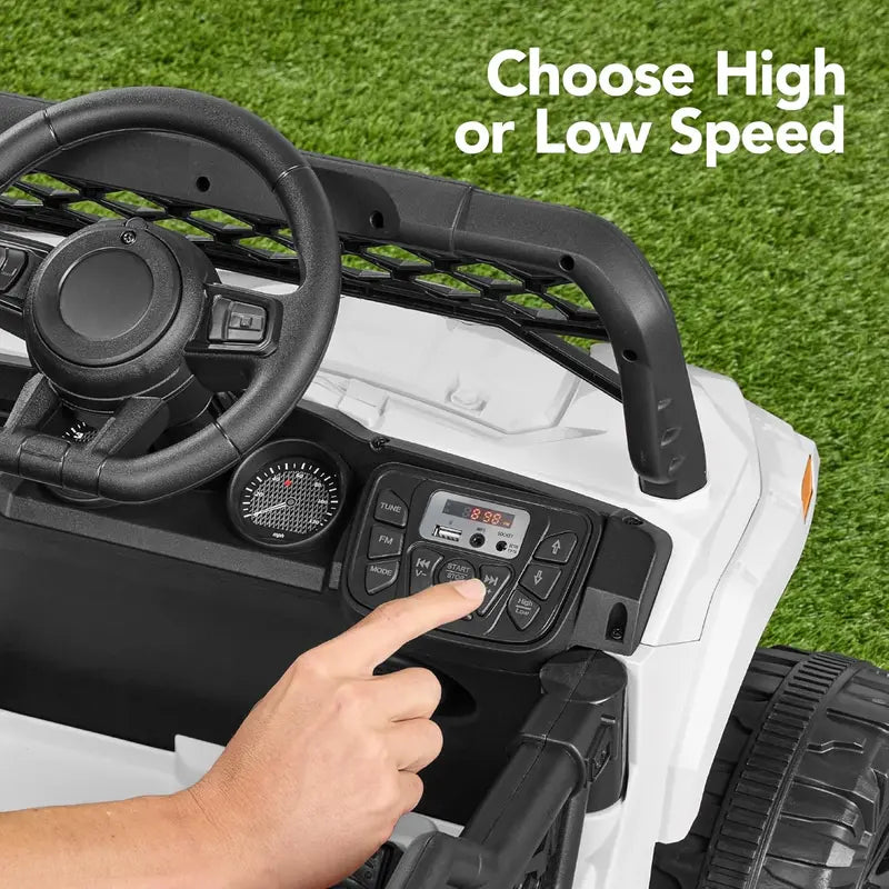 Kids’ Black Electric UTV Ride-On Vehicle with Realistic Design and Safe Speed Control