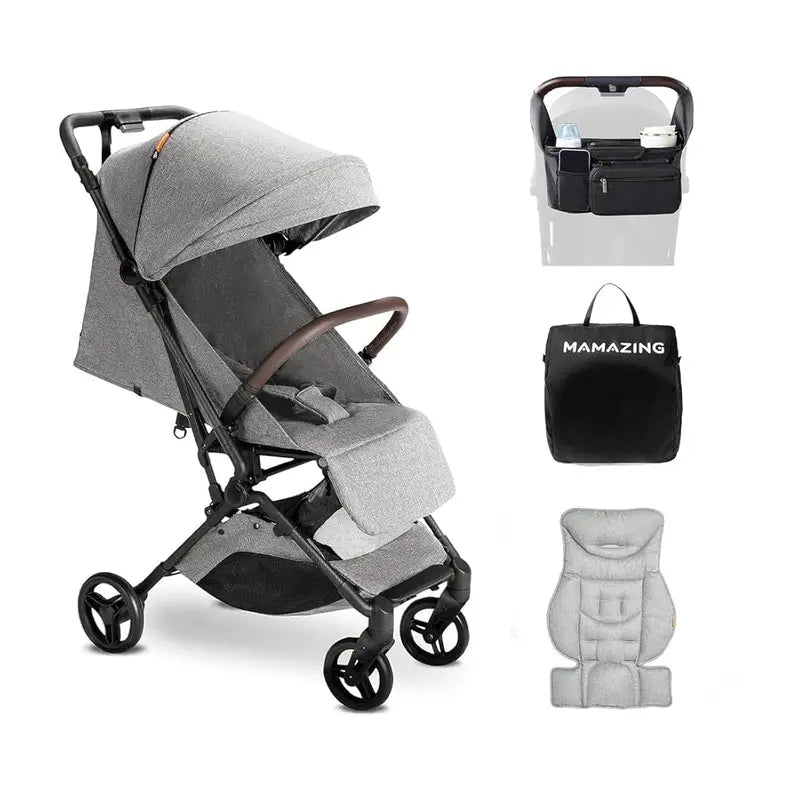 Mamazing Travel Stroller  Ultra-Lightweight Carbon Fiber Frame, FAA-Approved Compact Fold