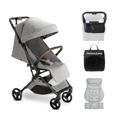 Mamazing Travel Stroller  Ultra-Lightweight Carbon Fiber Frame, FAA-Approved Compact Fold