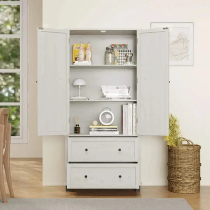 70-Inch Tall Kitchen Pantry Cabinet  Freestanding Storage Cabinet with Adjustable Shelving