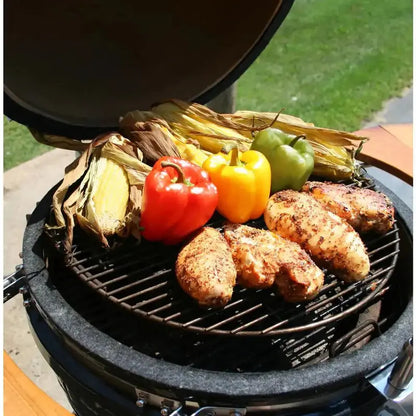 Kamado Pro 22-Inch Ceramic Charcoal Grill with Weather-Resistant Cover