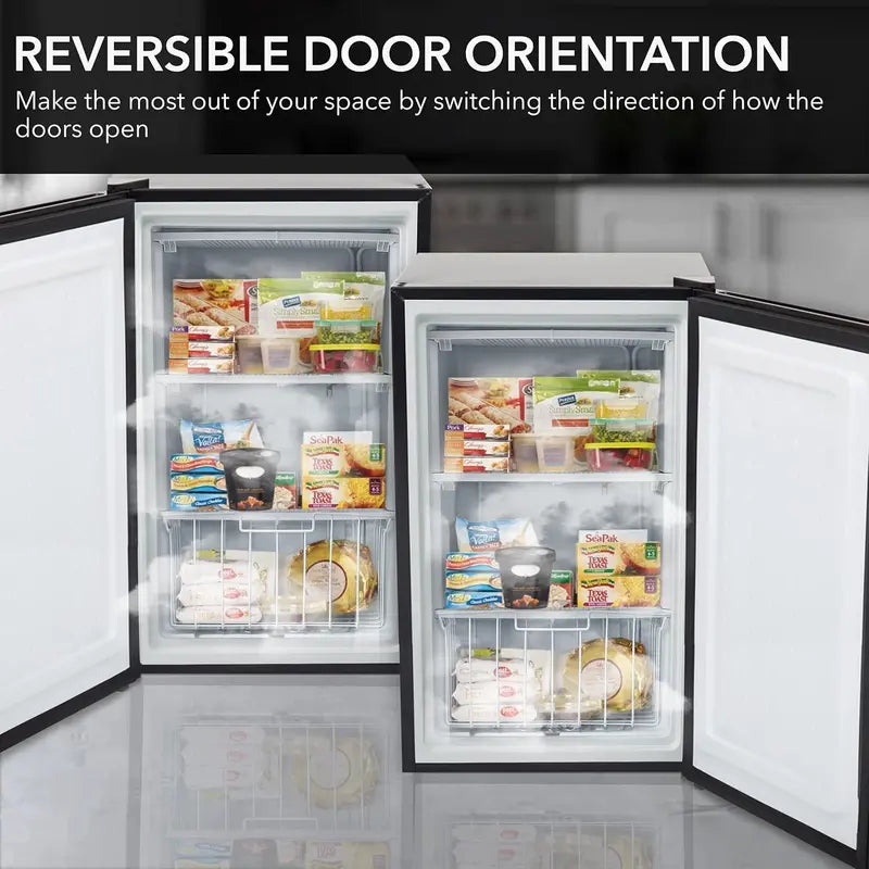 Whynter 1.1 Cu. Ft. Energy Star Upright Mini Freezer  Compact Stainless Steel Unit with Lock (CUF-112SS)
