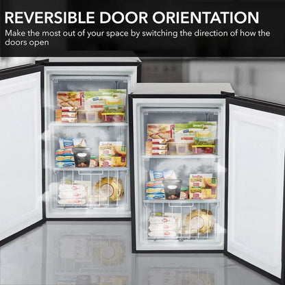 Whynter 1.1 Cu. Ft. Energy Star Upright Mini Freezer  Compact Stainless Steel Unit with Lock (CUF-112SS)