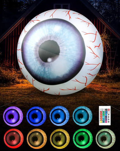 Large Outdoor Halloween Inflatable Eyeball  Giant Animated Yard Decoration with Built-in Fan
