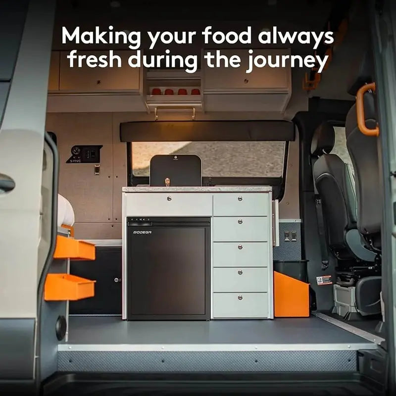 12V RV Refrigerator Freezer  2.3 cu ft / 65L Compact Dual-Zone Portable Fridge