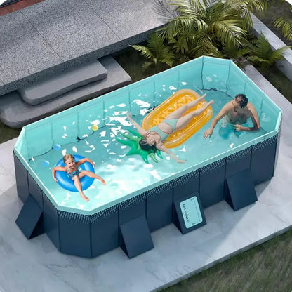 Rectangular Above-Ground Swimming Pool  Wood-Frame Design, Sizes from 5ft to 13ft for Indoor/Outdoor Use