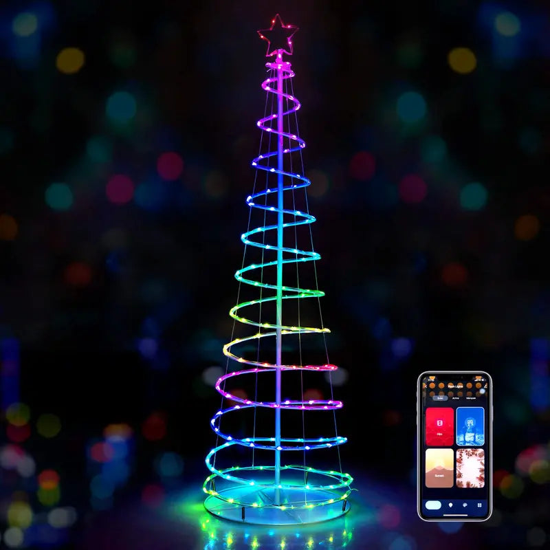 6-Foot Outdoor Spiral Christmas Tree  Pre-Lit with 135 Warm White LED Lights