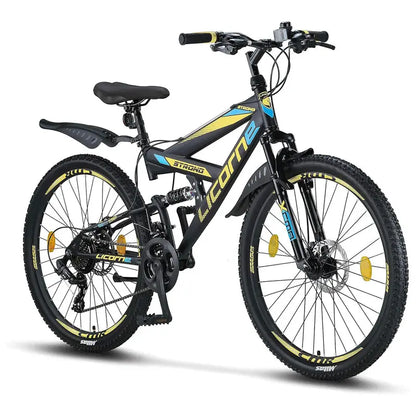 Licorne Bike Strong 2D Premium Hardtail Mountain Bike  Aluminum Frame, 21-Speed Drivetrain