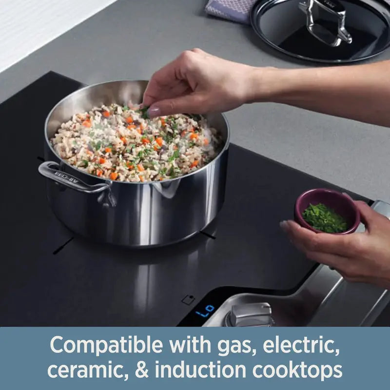 All-Clad D3 Stainless Steel 3-Quart Saucepan with Lid  Tri-Ply Bonded Cookware