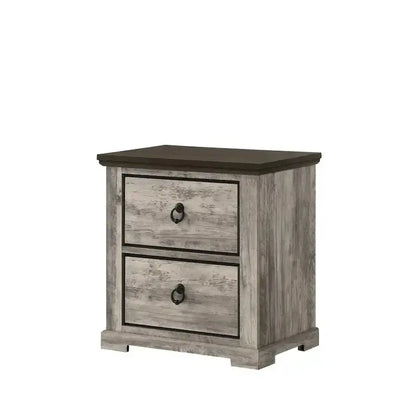 Aimon Rustic Gray Bedroom Set  5-Piece Panel Collection with Matching Furniture