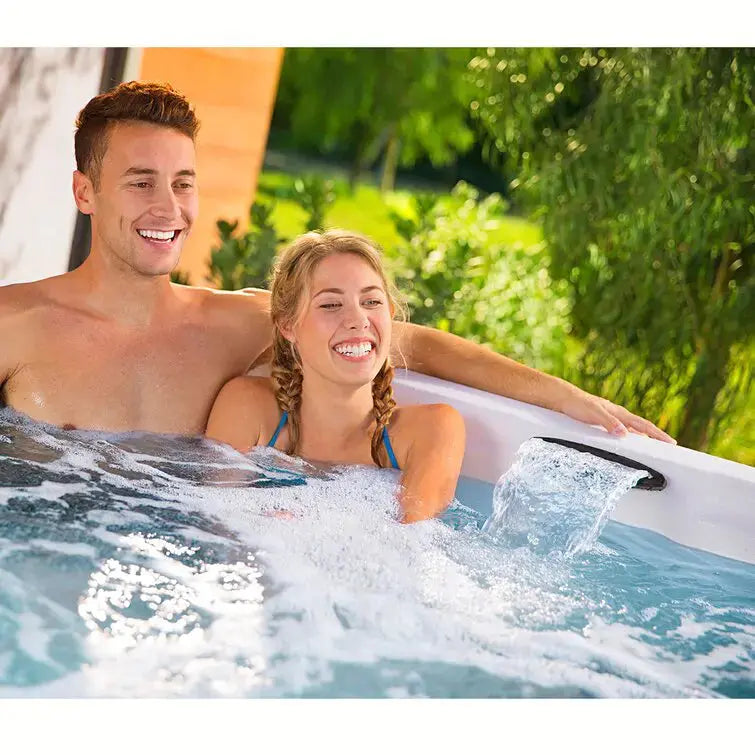 Lifesmart 7-Person Espresso Hot Tub with 22 Jets, Ozonator, and 110V Convenience