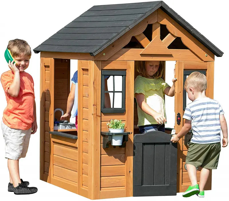 Backyard Discovery Sweetwater Cedar Playhouse for Outdoor Play
