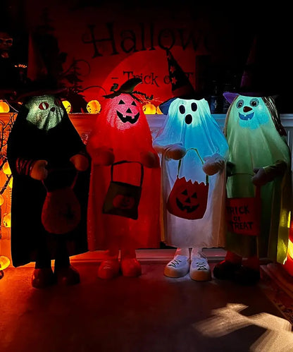 Halloween Porch Decor: 4-Pack Glow-in-the-Dark Jack-O’-Lanterns for Trick-or-Treating