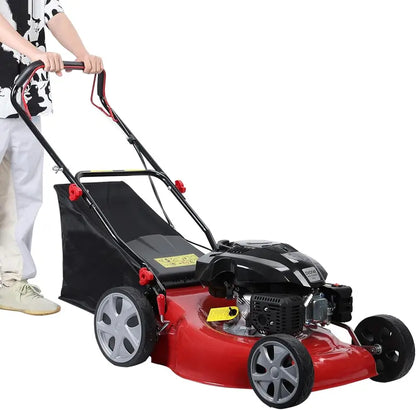Self-Propelled Gas Lawn Mower  20-Inch Deck, 141cc 4-Stroke Engine, 50L Grass Bag &amp; Rear-Wheel Drive