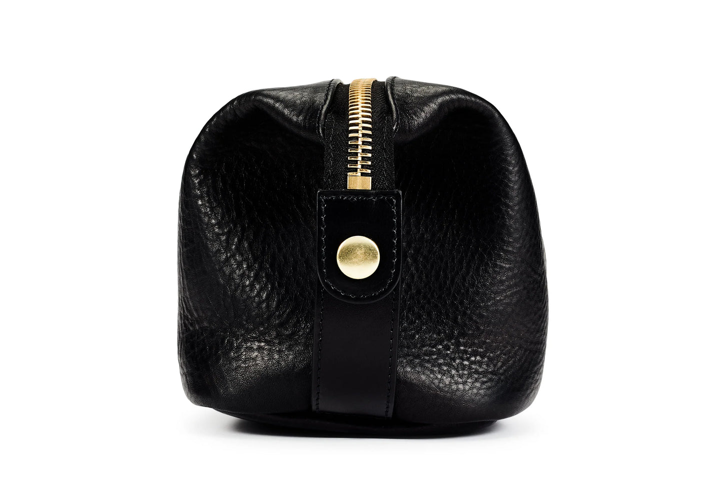 Leather Wash Bag / Dopp Kit - Black