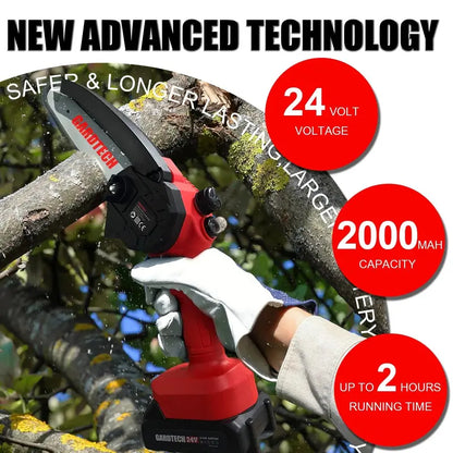 Gardtech 6-Inch Cordless Electric Chain Saw for Portable Pruning and Cutting