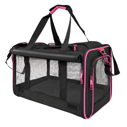 Lightweight Soft-Sided Pet Carrier with 360° Ventilation, Top + Side Access, and Sturdy Handles