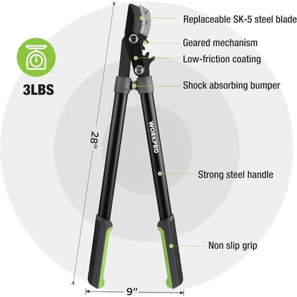 WORKPRO Extendable Anvil Lopper  25″ to 37″ Adjustable Garden Trimmer
