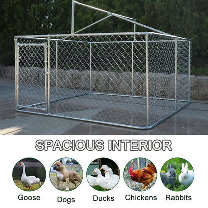 LZBEITEM 10 x 10ft Outdoor Pet Dog Run Kennel Shade Cage Enclosure Playpen w/ Cover Playpen